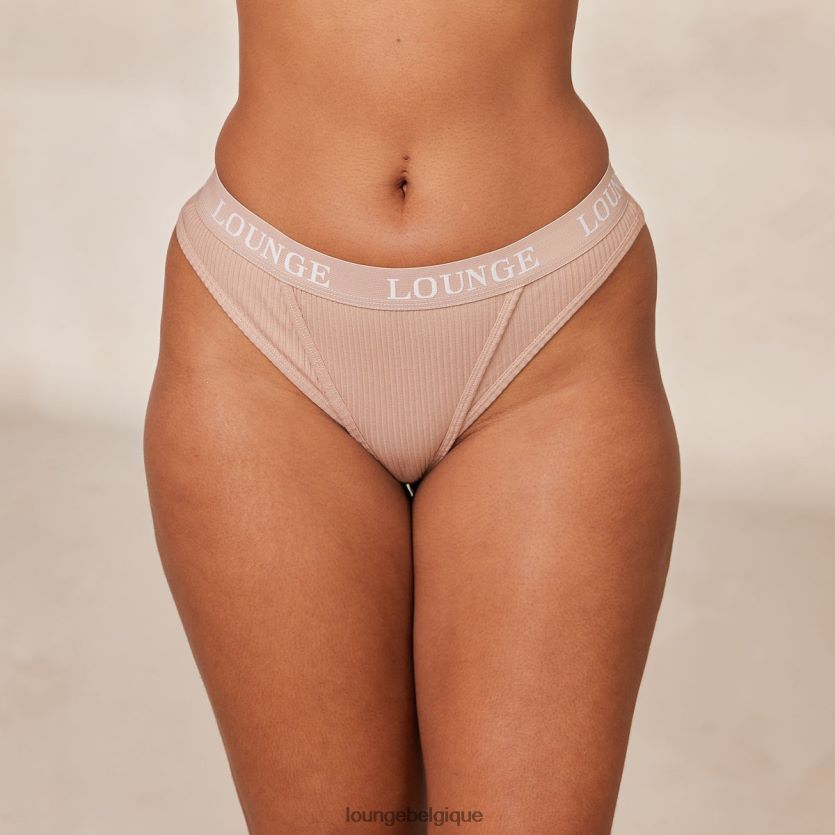 être Lounge femmes string côtelé ultra confort taupe Z66B8F746 sous-vêtement