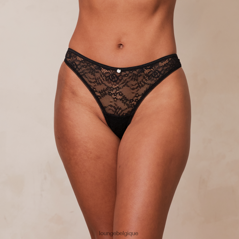 être Lounge femmes string en dentelle à bords picots noir Z66B8F728 sous-vêtement