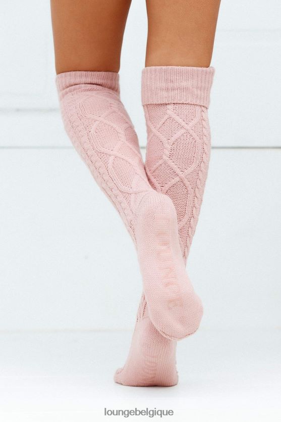 être Lounge femmes chaussettes tricotées confortables jusqu'aux genoux rose Z66B8F963 vêtements