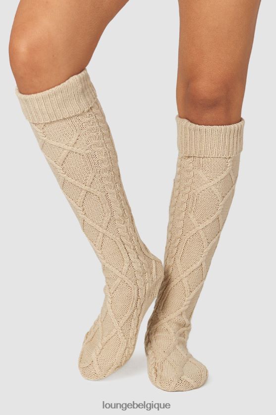 être Lounge femmes chaussettes tricotées confortables jusqu'aux genoux vison Z66B8F940 vêtements