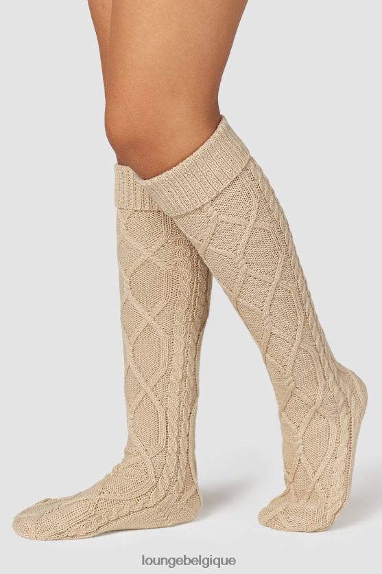 être Lounge femmes chaussettes tricotées confortables jusqu'aux genoux vison Z66B8F940 vêtements