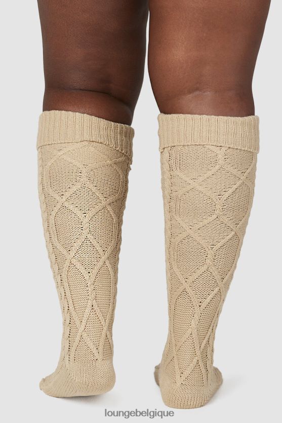 être Lounge femmes chaussettes tricotées confortables jusqu'aux genoux vison Z66B8F940 vêtements