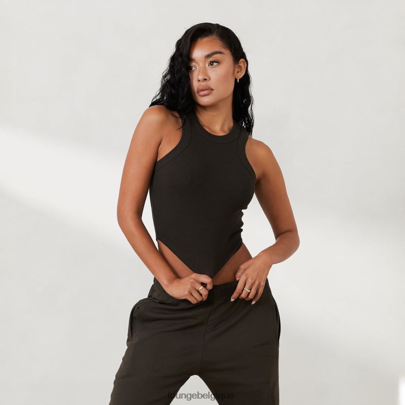 être Lounge femmes haut côtelé à dos nageur x Jess Hunt noir lavé Z66B8F803 vêtements