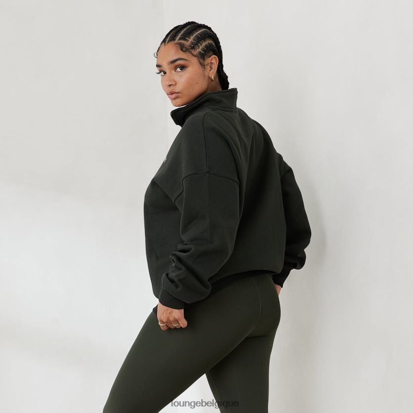être Lounge femmes pull oversize zippé à quart de zip essentiel vert sapin Z66B8F883 vêtements