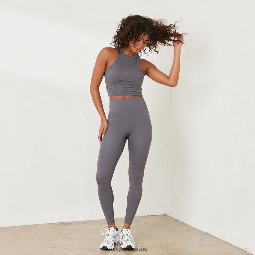 être Lounge femmes haut côtelé essentiel à dos nageur charbon Z66B8F838 vêtements