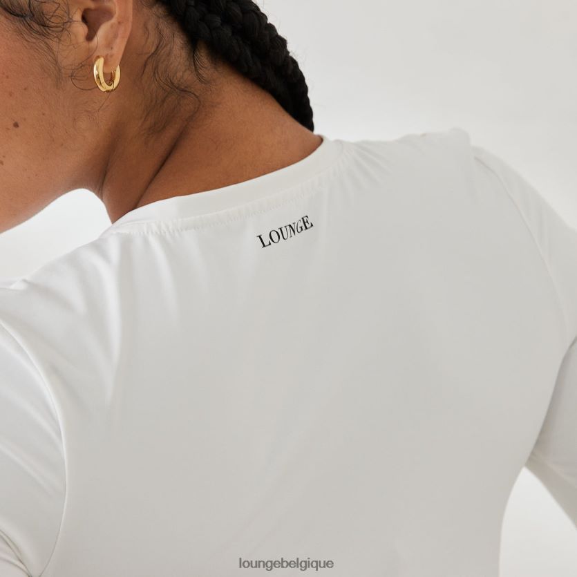 être Lounge femmes haut zippé essentiel à manches longues blanc cassé Z66B8F850 vêtements