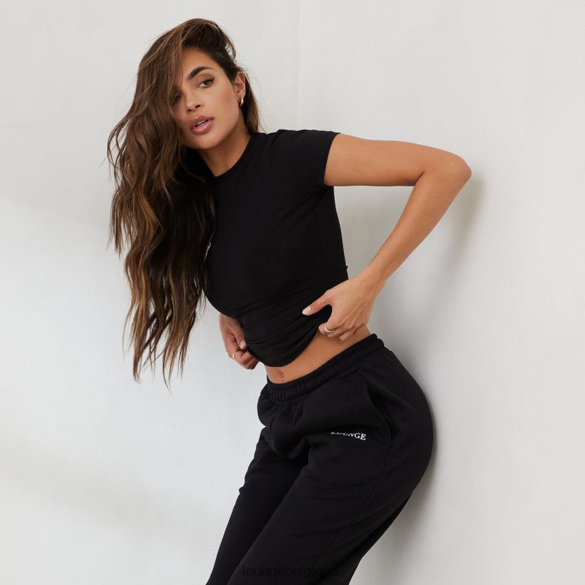 être Lounge femmes t-shirt ajusté essentiel à manches courtes noir Z66B8F834 vêtements