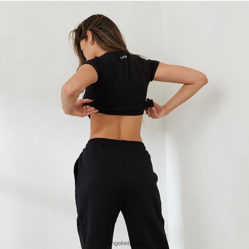 être Lounge femmes t-shirt ajusté essentiel à manches courtes noir Z66B8F834 vêtements