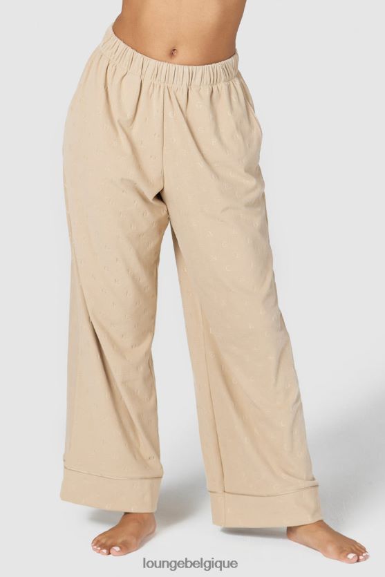 être Lounge femmes pantalon de pyjama de luxe à relief vison Z66B8F959 vêtements