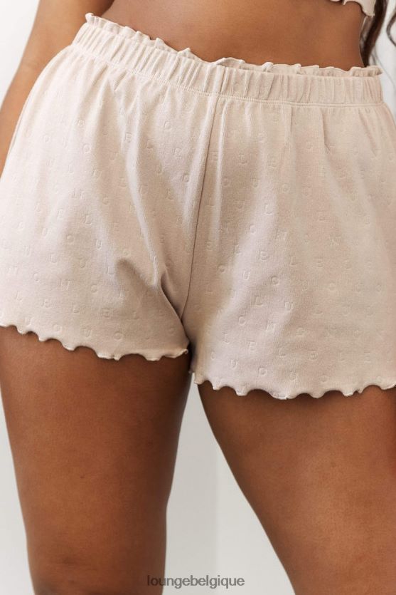 être Lounge femmes short de pyjama à volants vison Z66B8F925 vêtements